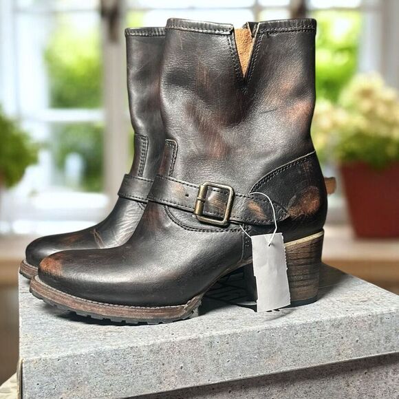 Freebird by Steven Carlito Boots Distressed Leather Ankle Mid-Calf Women’s Size - Picture 4 of 15